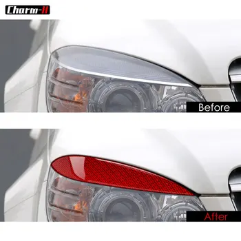 Karbon Fiber Far göz kapağı kaş kapak Trim Mercedes Benz W204 2007-10 İçin 5