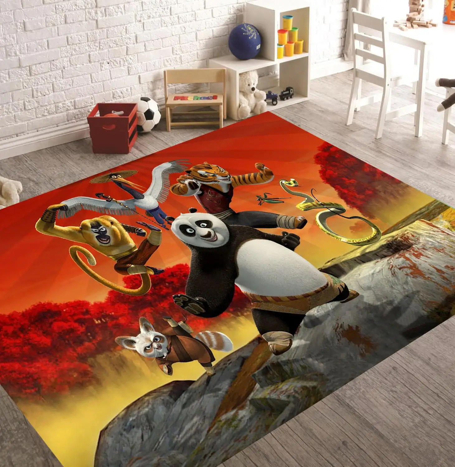 Kungfu Panda4 Desenli Halı, Kaymaz Zemin Halısı, Genç Halısı, Türk Halısı