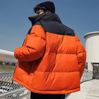 Kış Amerika Marka Kuzey Parkas Karışık Renkler Çift Pamuk Mont Rahat Standı Yaka Aşağı Sıcak Puffer Ceketler Erkekler / Bayanlar