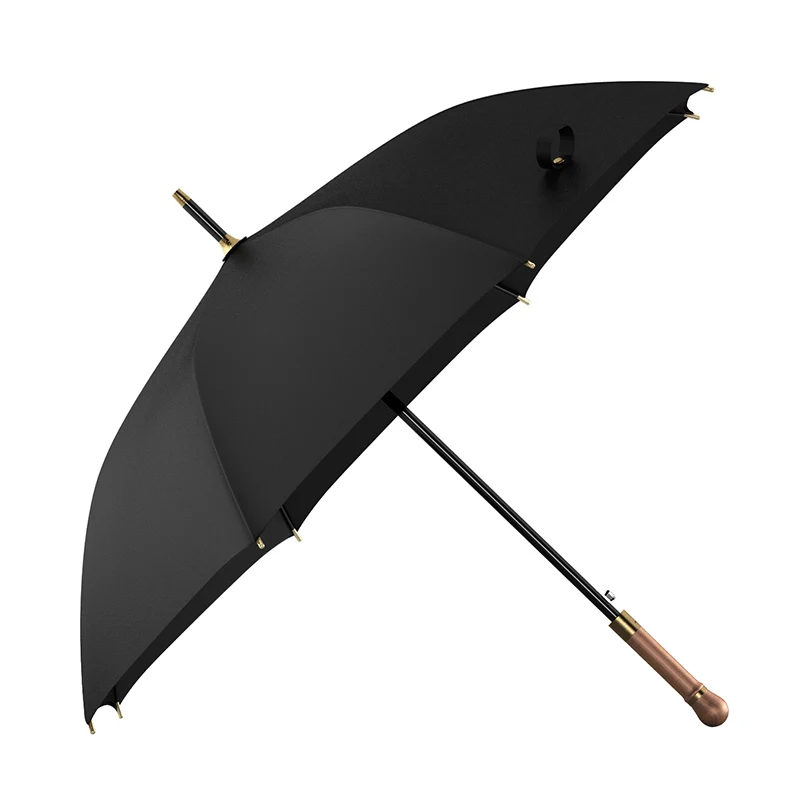 Lüks Şemsiye Katı Ahşap Güçlü Rüzgar Geçirmez Büyük Rüzgar Geçirmez Yağmur Uzun Sap Şemsiye Iş Erkek Paraguas Yağmur Dişli DF50YS 4