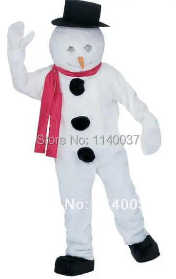 Maskot Beyaz Kardan Adam Maskot Kostüm Yetişkin Boyutu Mutlu Winnter Noel Tatili Mascotte Kıyafet Suit Fantezi Elbise