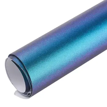 Mat Bukalemun Mavi / Mor Araba Çıkartmaları Glitter PVC vinil yapışkan Film Mat Renk Araba Sarar Çıkartmaları 1.52*18 M
