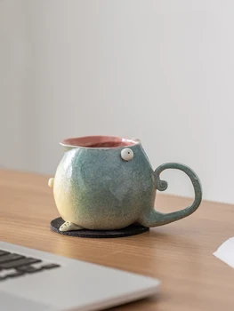 MEILING El Yapımı Küçük Canavar Kupa Seramik Hayvan Kupalar Çömlek Kahve Çay Bardağı Seyahat Kupa Içecek Su Kişiselleştirilmiş Kupa Sanat Hediyeler