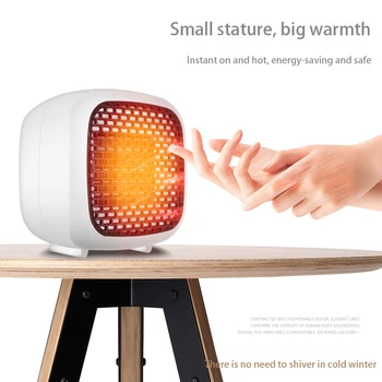 Mini elektrikli ısıtıcı ofis odası masaüstü vantilatör ısıtıcı Taşınabilir çocuk odası sıcaklık kontrolü PTC seramik ısıtıcı makinesi 800 W 4