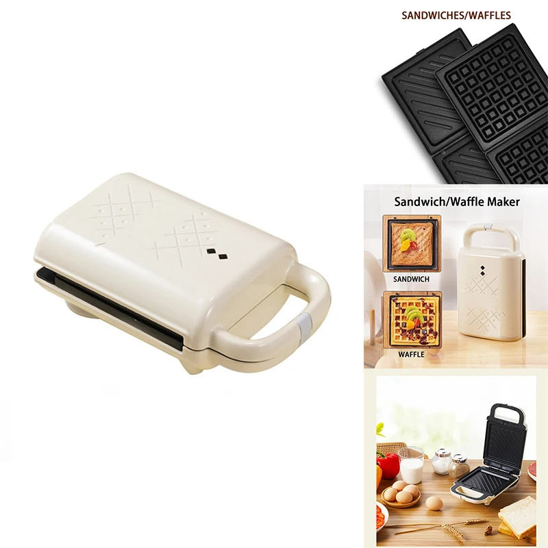 Mini Sandviç Makinesi Elektrikli Yapışmaz Waffle makinesi Sabah Kahvaltı İçin Ev İle yapışmaz tava Mutfak 5