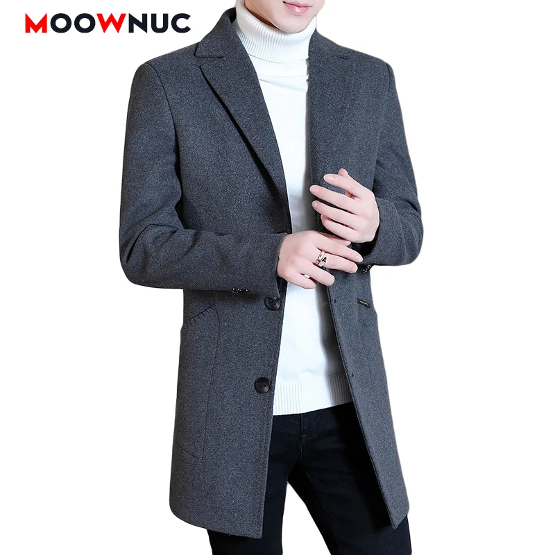 Moda Palto Siper erkek Yün Ceketler MaleCoat 2020 Rahat Rüzgarlık Dış Giyim Kış Sonbahar Fit Parka Kalın Sıcak MOOWNUC