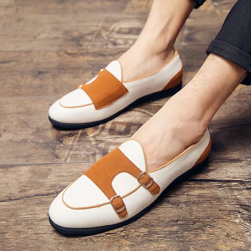 Moda Trendi Sneakers Erkekler İçin Moda Streetwear Slaytlar Yaz Deri Ayakkabı Ter Rahat Deri Piergitar Beyaz