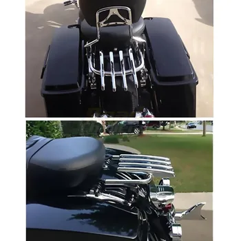 Motosiklet Siyah Krom Ayrılabilir Arkalığı Sissy Bar bagaj rafı Için Harley Yol Kral Touring Glide Özel FLHR FLHX 2009-2020