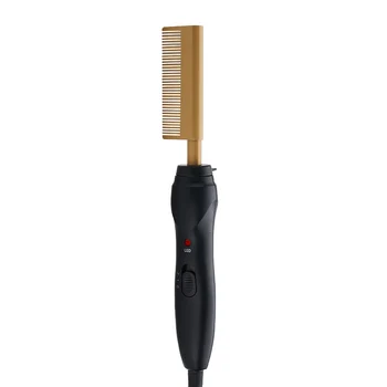 Mutil fonksiyonlu elektrikli saç tarak düz ütüler düzleştirici led ışık ekran sıcak ısıtma saç sakal fırçası Curling şekillendirici tarak
