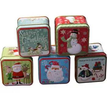 Noel hediye Kutusu Paketi Teneke Kutu Düğün Parti Şeker Bisküvi Durumda Hediye Konteyner Noel Dekorasyon LX9203