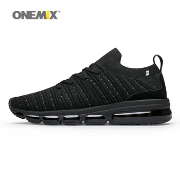 ONEMIX Erkekler koşu ayakkabıları Açık kaymaz hava yastığı spor ayakkabılar Sönümleme Koşu yürüyüş ayakkabısı Nefes hafif gündelik ayakkabı