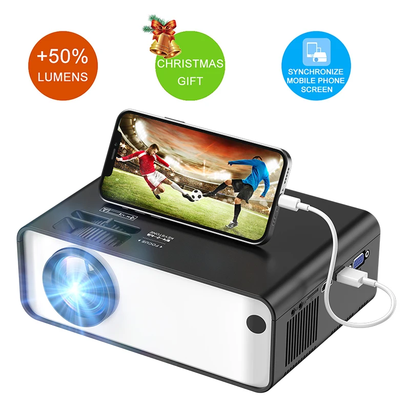 Orijinal fabrika led mini projektör taşınabilir ev sineması video projektörü