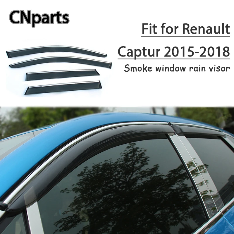 Otomobil Parçaları Renault Captur Için 4 adet ABS 2016 2017 2018 Araba Duman Pencere Güneşlik Taze Hava konveksiyon Aksesuarları Tutmak 0