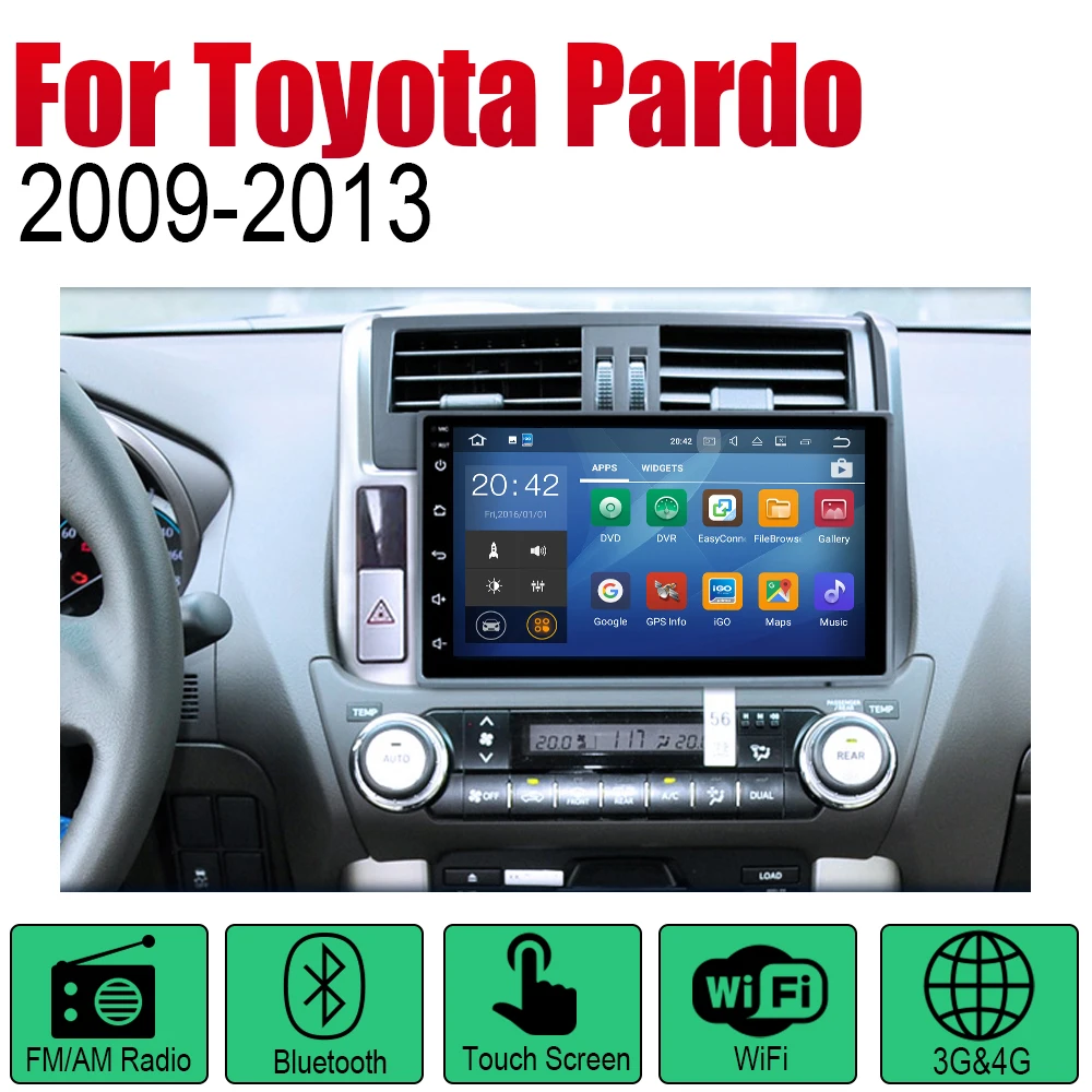 Otomobil radyosu 2 Din Android Araba Oyuncu Toyota Pardo Için LC950 Prado 950 2009 2010 2011 2012 2013 GPS Navigasyon Wıfı Harita Multimedya 5