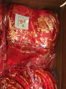 PASAYIONE Nakış Kırmızı Brokar Şeker Çanta Geleneksel Çin Tarzı Lüks Düğün Olay Parti Malzemeleri Iyilik Hediye Şeker Dekor