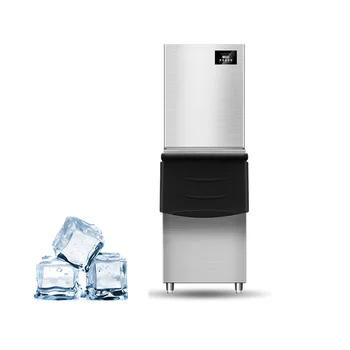 Paslanmaz Çelik Buz Küpü Yapma Makinesi Ticari Otomatik Yüksek Çıkışlı Şeffaf buz Topu Makinesi Buz saklama kutusu Satılık 0