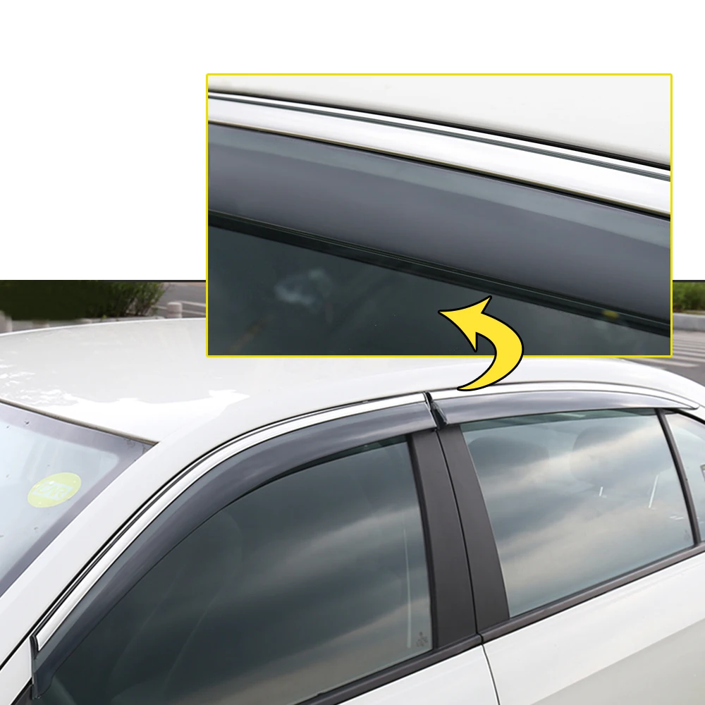 Pencere Güneş Yağmur Visor Hava Kalkanı Deflektör Guard Volkswagen Touran 2011-Için Tenteler Araba Styling Oto Aksesuarları