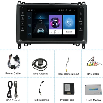 Podofo Stereo Alıcı 2 Din Android 9.1 Araba Radyo GPS Multimedya Oynatıcı 8 
