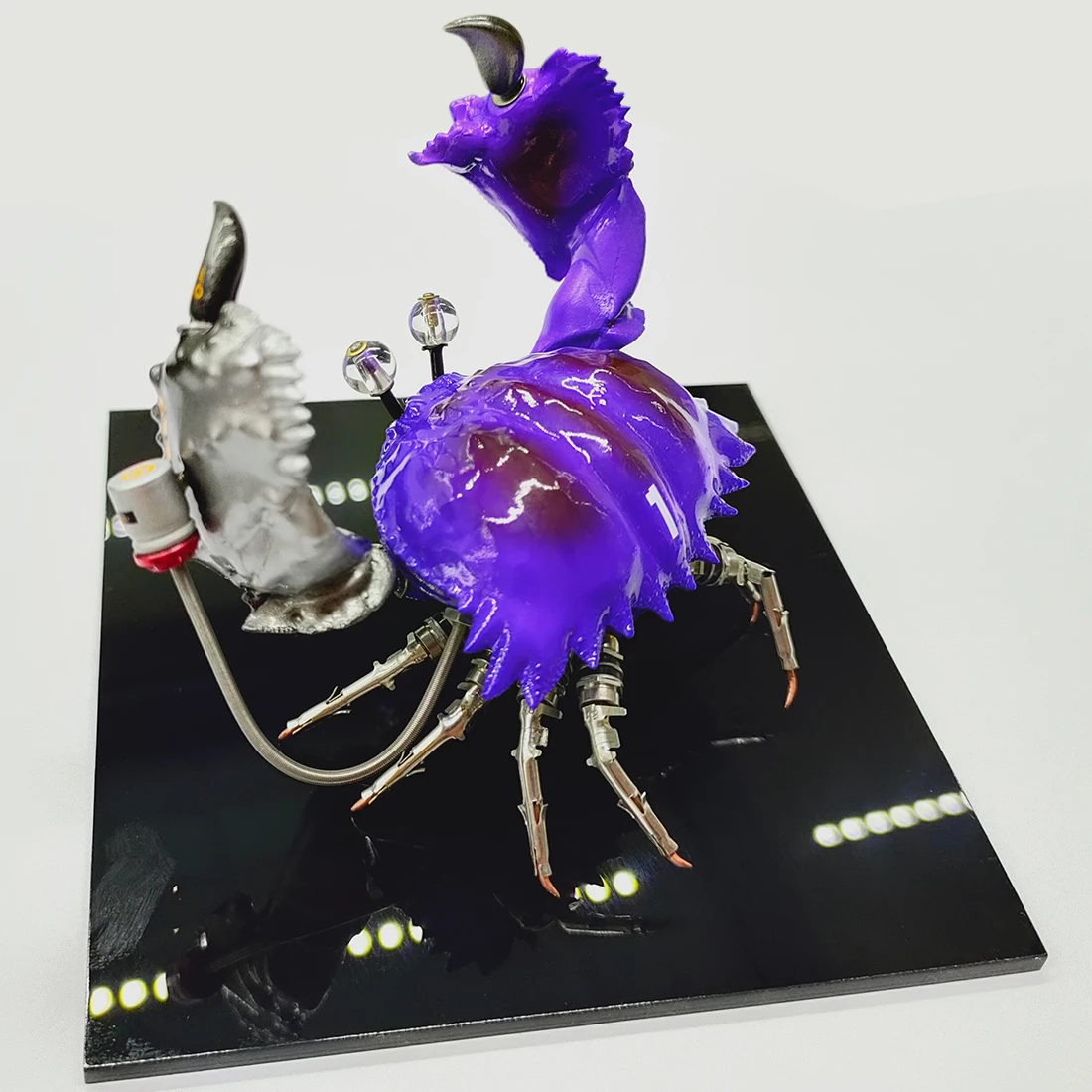 Punk Tarzı Mekanik Yengeç Modeli 3D Metal El Sanatları Ev Dekorasyonu İçin Eğitici oyuncak Çocuk Oyuncakları İçin-Mor (Bitmiş )
