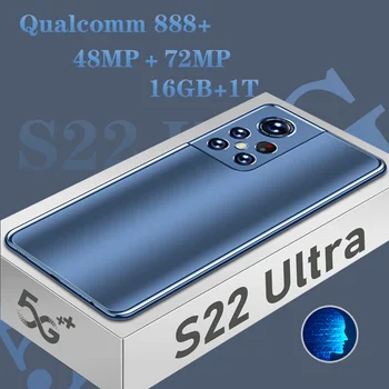 S22 ultra 5g Android 12 akıllı telefon, küresel sürüm, 16 GB, 1 t, 6800 mah, Qualcomm 888,693 inç, telefonun kilidini aç, 4G