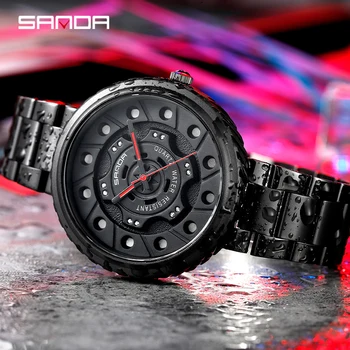 SANDA 2020 Yeni Tasarım erkek Saatler Moda quartz saat Erkekler İçin çelik Sapanlar erkek Kol Saati Rahat Spor relojes para hombre