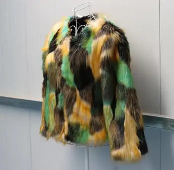 Sonbahar faux vizon kürk deri ceket bayan renkli sıcak kürk deri kısa ceket kadın gevşek ceketler kış kalınlaşmak moda