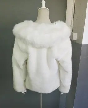 Sonbahar faux vizon kürk deri ceket bayan sıcak kısa kürk deri ceket kadın gevşek ceketler kış kalınlaşmak moda siyah B507