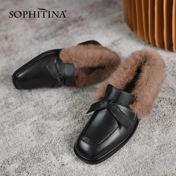 SOPHITINA Kış Loafer'lar Kadın Peluş Kalın tabanlı Slip-On kadın ayakkabısı Süper Sıcak Rahat Tüm Maç Düz tabanlı kadın ayakkabısı NO330