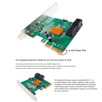 SSD Adaptörü HDD Genişletme Kartı RAID 4 Port SATA3.0 Adaptör Kartı Desteği NCQ için 3 T / 4 T / 6 THDD ve SSD sabit disk 0