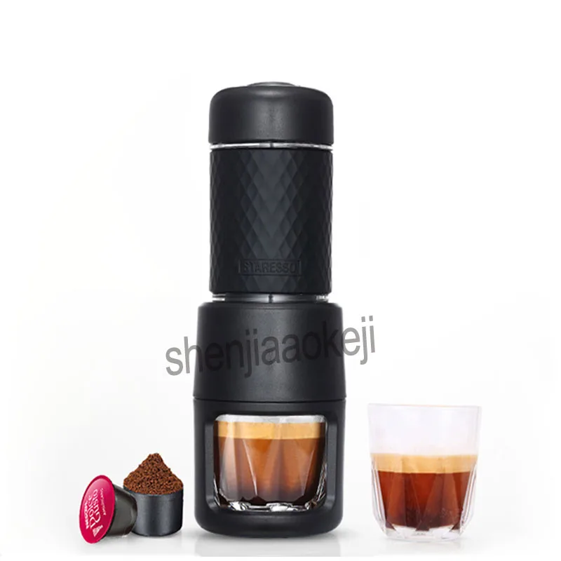 Taşınabilir Kapsül Kahve makinesi Çok Fonksiyonlu Mini İtalyan tarzı Manuel kahve makinesi SP200 Kahve tozu / kapsül çift amaçlı