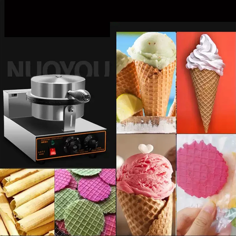 Ticari Elektrikli Dondurma Waffle Koni Makinesi Büyük Güç Kek Demir 4