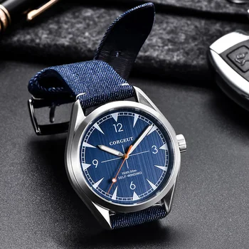 Top Marke Corgeut 41mm Männer Uhr Uhr Miyota 8215 Automatische Luxus Mechanische Leder Leuchtende Sapphire männer armbanduhr