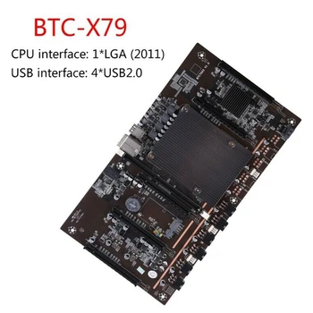 X79 H61 BTC Madenci Anakart 5X PCI - E 8X Destek 3060 3080 Grafik Kartı ile E5 2620 CPU RECC 4G DDR3 Bellek 120G SSD