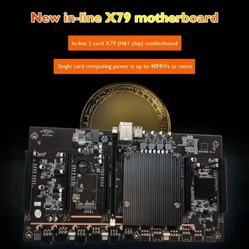 X79 H61 BTC Madenci Anakart ile E5 2609 CPU + RECC 4G DDR3 Ram + 120G SSD + 24 Pins Bağlayıcı Destek 3060 3070 3080 GPU