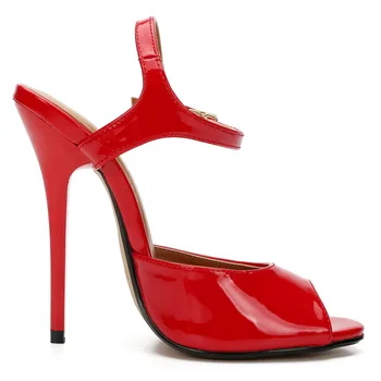 Yaz Topuklu Sandalet Kadın Yüksek topuklu ayakkabı Sandalet Kadın Peep Toe Geri Kayış Seksi Siyah Kırmızı Düğün parti ayakkabıları Bayan