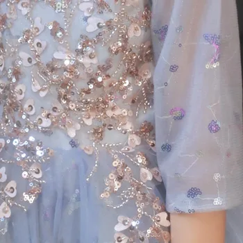 Yeni Aplikler Lüks Kat-Uzunluk O-Boyun Plise Balo Sequins Çocuk Parti Communion Elbise Kız Elbise Düğün Için A2083