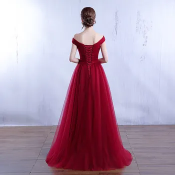 Yeni gelinlik modelleri 2019 zarif uzun düğün parti elbise artı boyutu bordo gelinlik giydirme tül robe de soiree