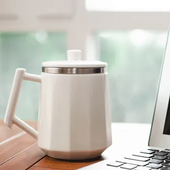 Yeni Otomatik Kahve Karıştırma Fincan Tembel Adam Siyah Teknoloji Yaratıcı Fincan Manyetik Seramik Kupa