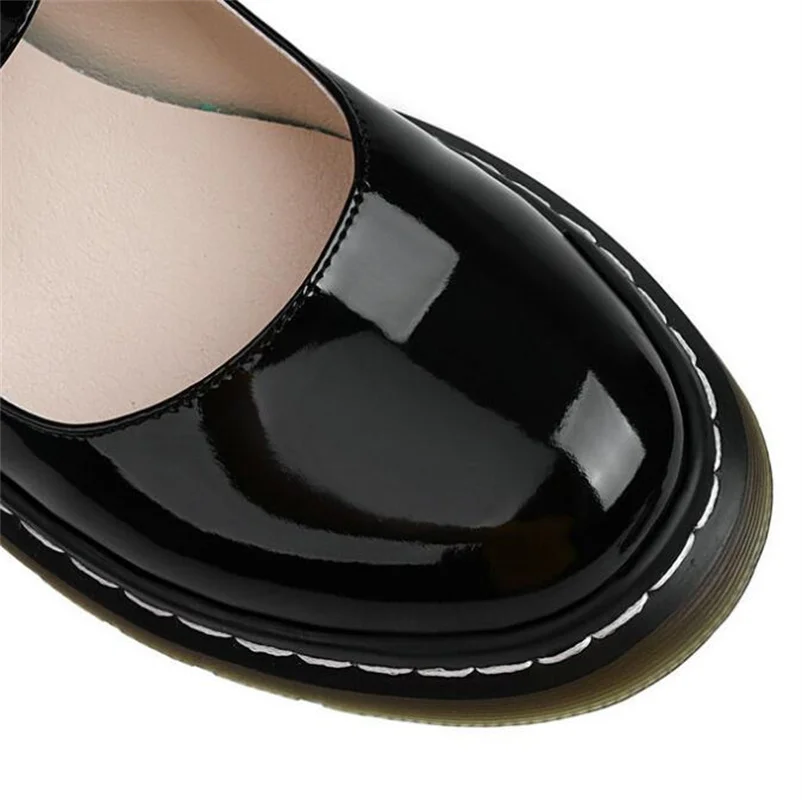 Yeni Stil Vintage Yuvarlak Ayak Mary Jane Düz Ayakkabı Kadın Düşük Topuk Öğrenci Lolita Loafer'lar Tekne Ayakkabı Japon Büyük Boy 43 5