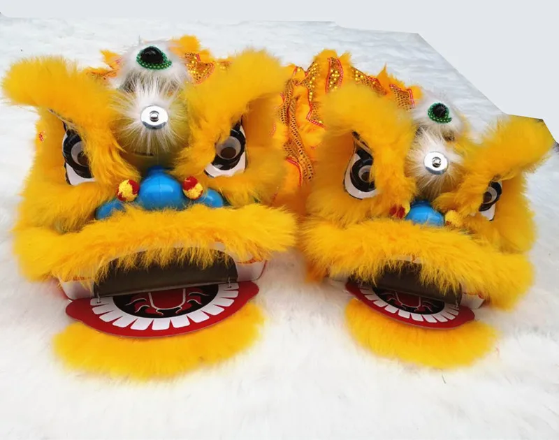 YENİ Çin Pur Aslan Dans Maskot Kostüm Saf Yün Güney Aslan Iki Çocuk Oyuncak Giyim Reklam Karnaval Cadılar Bayramı Hediye
