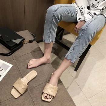 ZAR Kadın Terlik 2020 Yaz Yeni Roma Sandalet Düz rahat ayakkabılar Kadın Slaytlar üzerinde Kayma Kadın Ayakkabı Artı Boyutu Sandalias Mujer