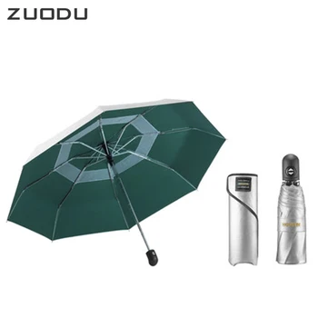 ZUODU Otomatik Şemsiye Katlanır UV Koruma Kadın güneş şemsiyesi Yağmur Küçük Taşınabilir Rüzgar Geçirmez Seyahat Cep Gümüş Kaplama G5G