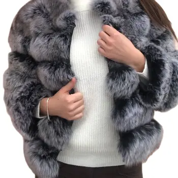 Özel Kürk Ceket Kadınlar Gerçek Gümüş Tilki Kürk Ceket 2021 Yeni Sonbahar Kış Moda Kırpılmış Sıcak Palto 3