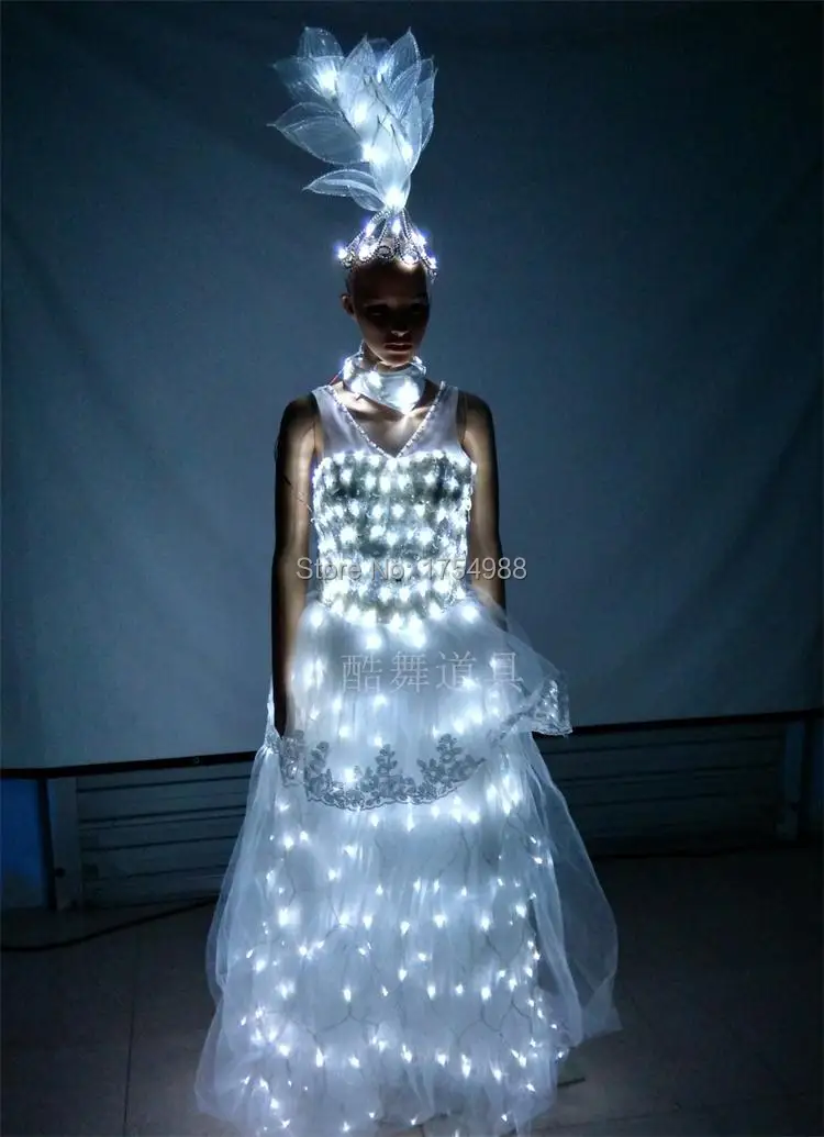 Ücretsiz kargo Olay Parti Malzemeleri led ışık up dans giyim Led sahne dj göster elbise
