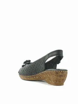 Ülkü Yaman Collection-Siyah Bayan Hakiki Deri Sandalet 2021 Bayan Sandalet Yazlık Ayakkabı Modelleri Bayan Ayakkabı