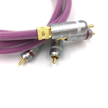 ÜST - HıFı Çift tipi-1 Altın Kaplama 2RCA Kablo High-end 6N OFHC Ses kablosu Çift RCA Sinyal Hattı Rca kablosu için XLO HTP1