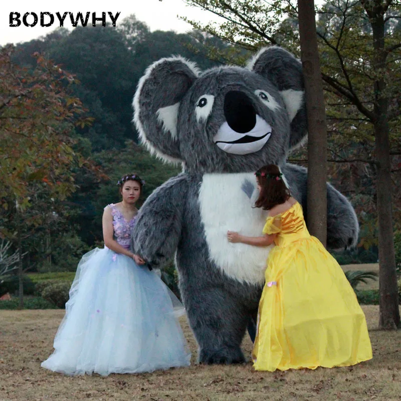 Şişme Koala Maskot Kostüm Hayvan Cosplay Takım Elbise giydirme Oyunu Parti Olay Giyim Unisex Karikatür Avustralya Hayvan Fursuit